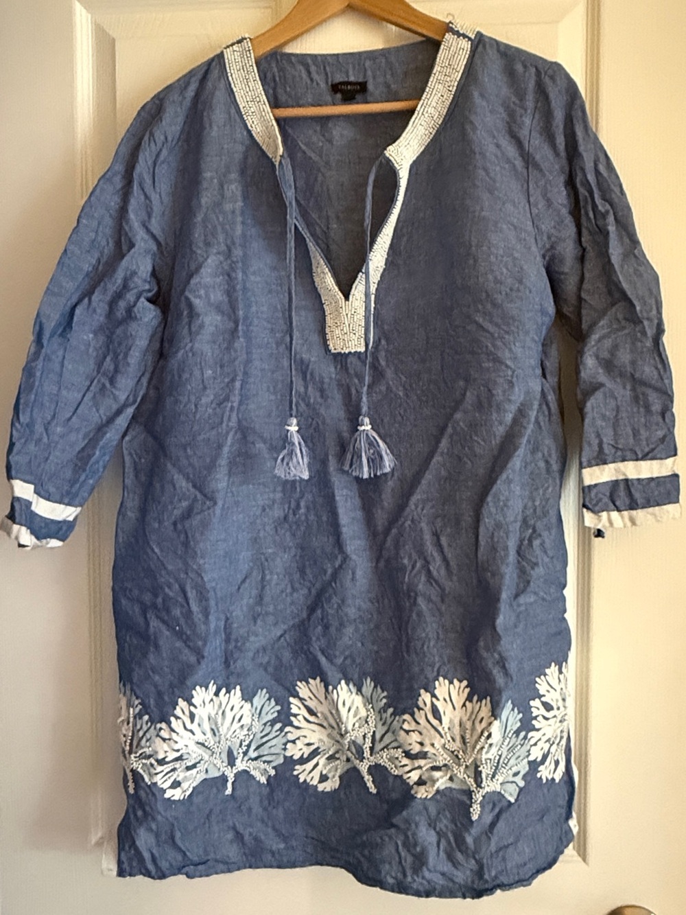 Talbots Women’s Blue Linen Tunic Dress